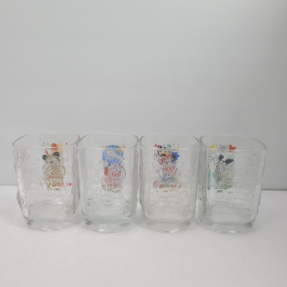 McDonalds Year 2000 Walt Disney World Celebration Collectible Glass Set Of 4 - Picture 3 of 8